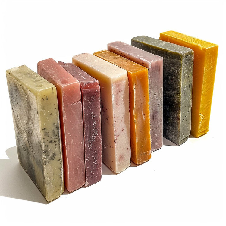 beautiful bars of all natural unwrapped soaps