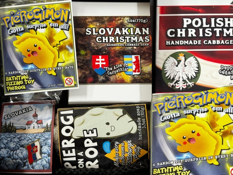 a collection of slavic gifts in a box