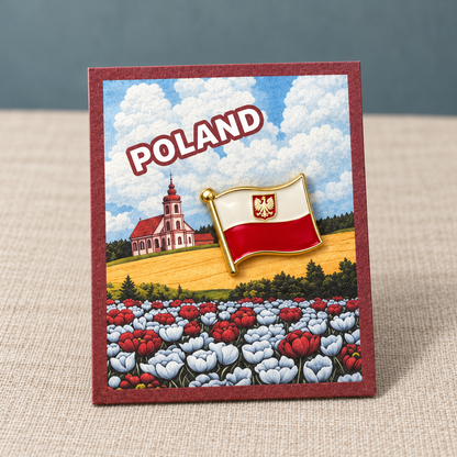 Enamel Flag Pins - Slovakia, Poland, Ukraine