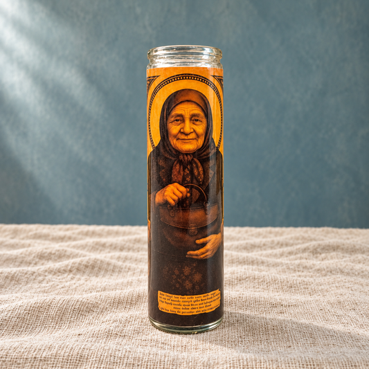 Babushka Shopping Prayer Candle