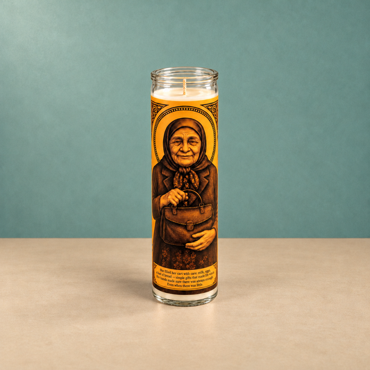 Babushka Shopping Prayer Candle